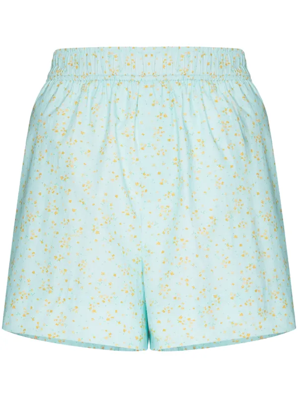 GANNI floral-print Cotton Shorts - Farfetch