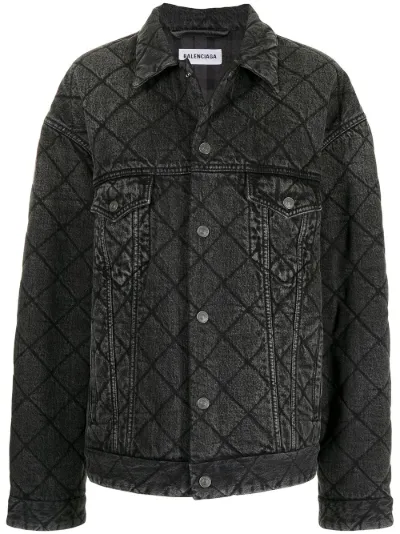 Balenciaga quilted denim jacket black 