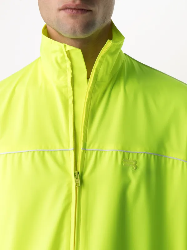 Balenciagaロゴジップアップジャケット ネオンイエロー ボアジャケット Balenciagaロゴジップアップジャケット ネオンイエロー ボアジャケット