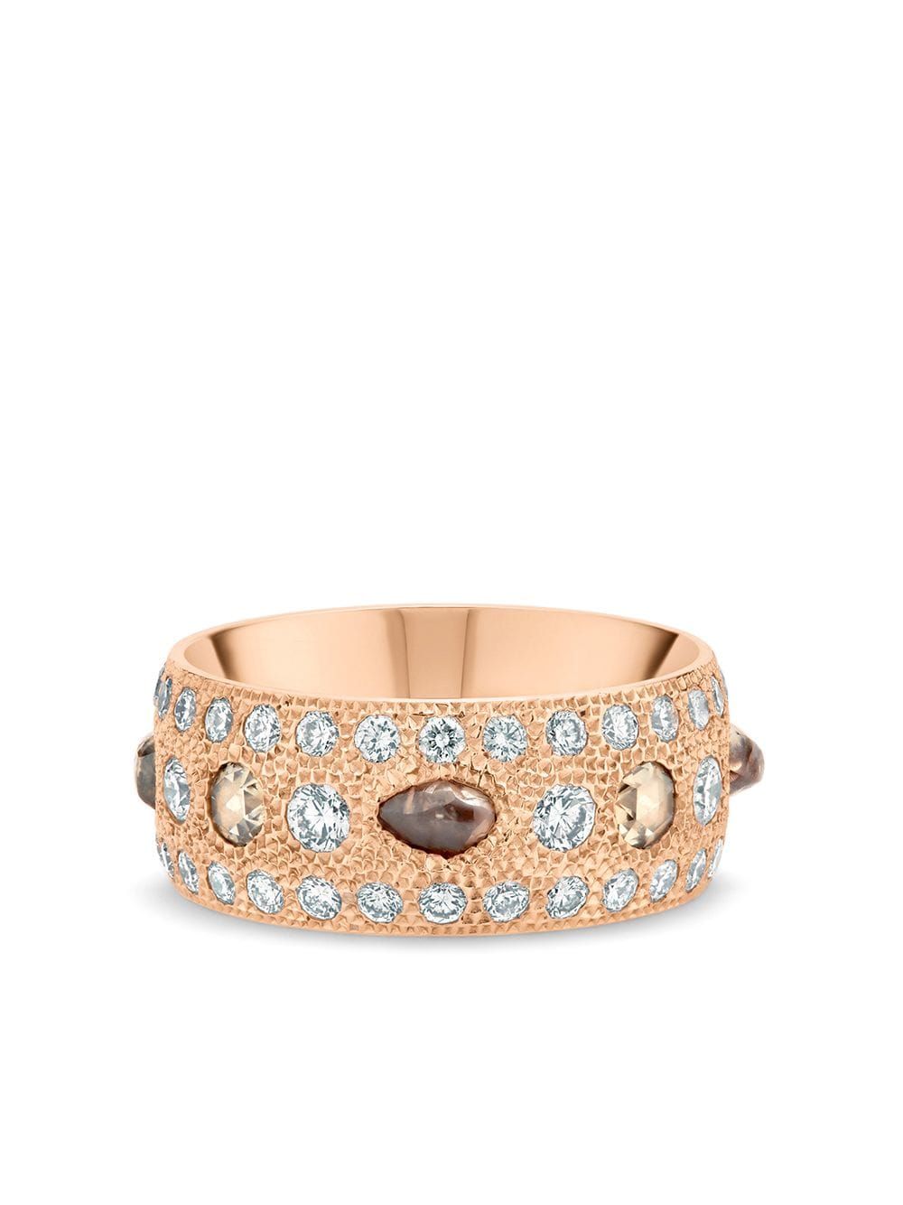 De Beers 18kt Rose Gold Talisman Diamond Large Band Ring