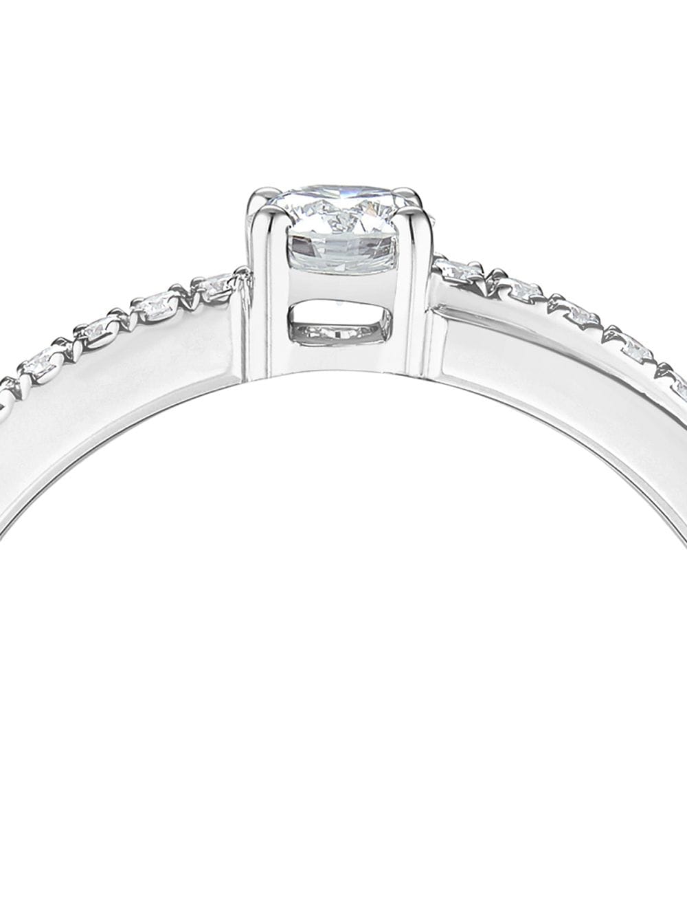 Shop De Beers 18kt White Gold The Promise Small Solitaire Round Brilliant Diamond Ring In Silver