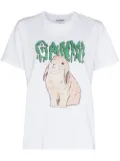 GANNI Rabbit logo T-shirt - White