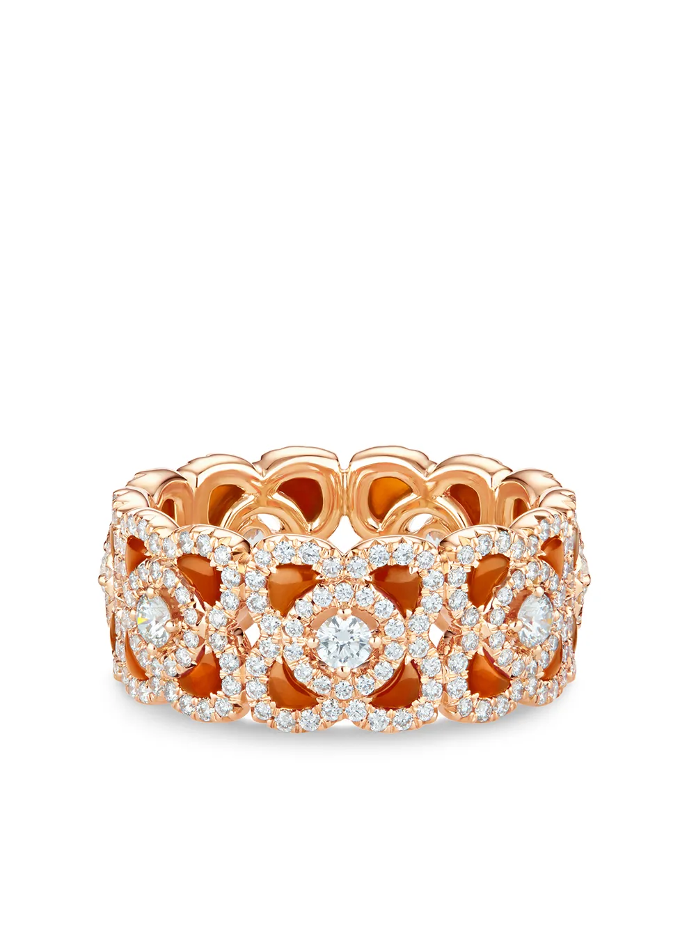 

De Beers Jewellers anillo Enchanted Lotus en oro rosa de 18kt con cornalinas y diamantes - Dorado