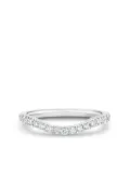 De Beers Jewellers platinum DB Classic half diamond eternity shaped band - White