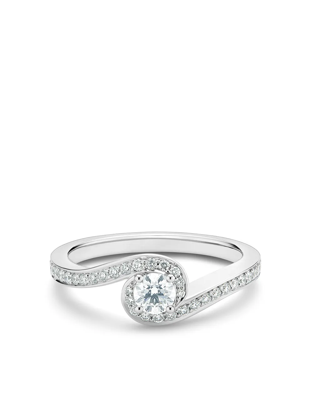 platinum My First De Beers Caress round brilliant diamond ring