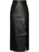 Image 1 of Materiel scalloped-edge faux-leather pencil skirt