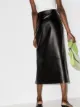 Materiel scalloped-edge faux-leather pencil skirt