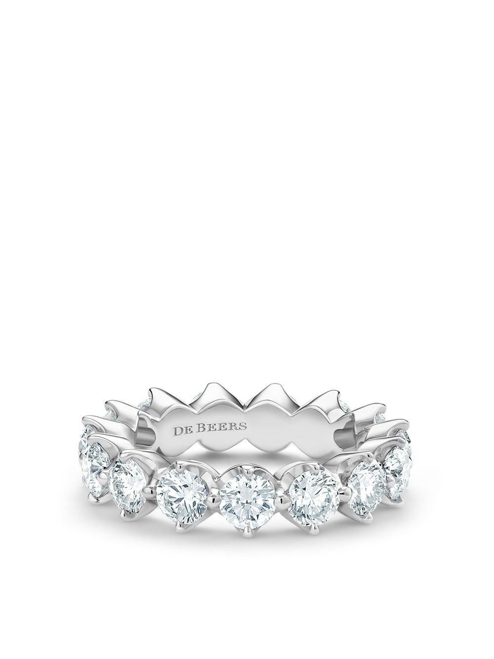 Shop De Beers Platinum Diamond Allegria Large Eternity Band Ring In Silver