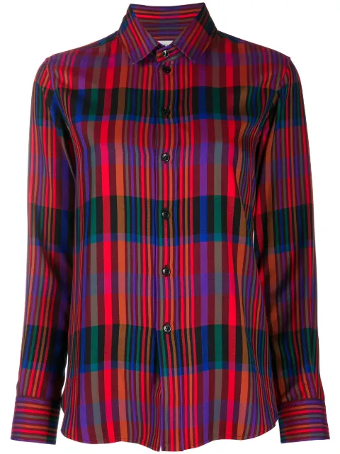 Saint Laurent tartan check buttoned shirt