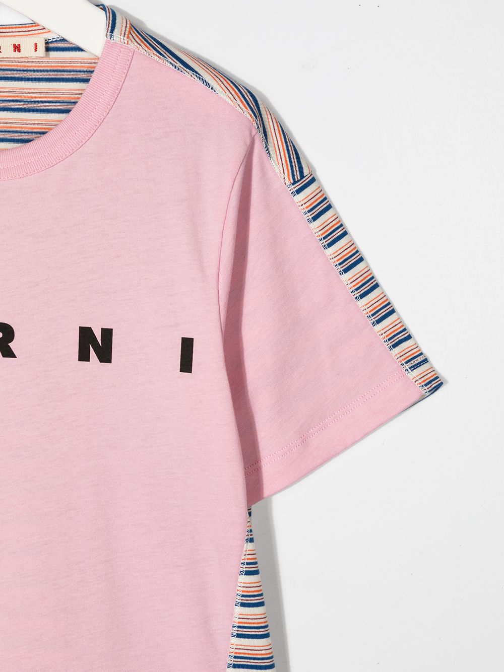 фото Marni kids полосатая футболка с логотипом