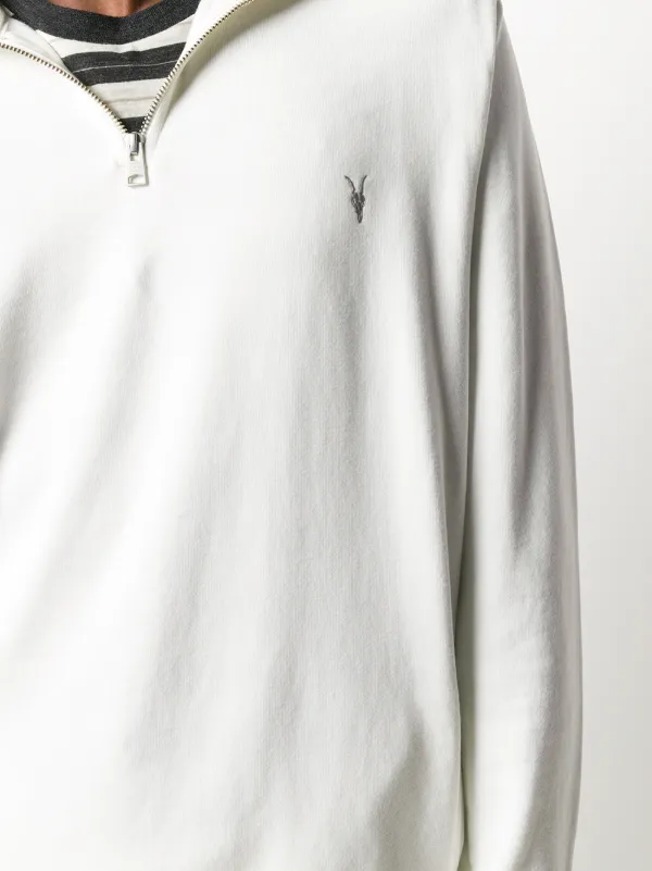 white zip up jumper