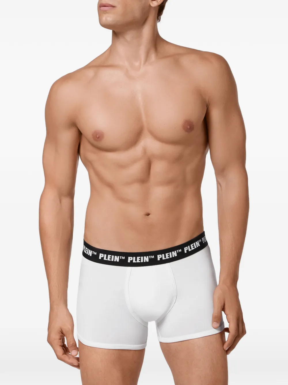 Philipp Plein Shorts mit Logo-Bund - Weiß
