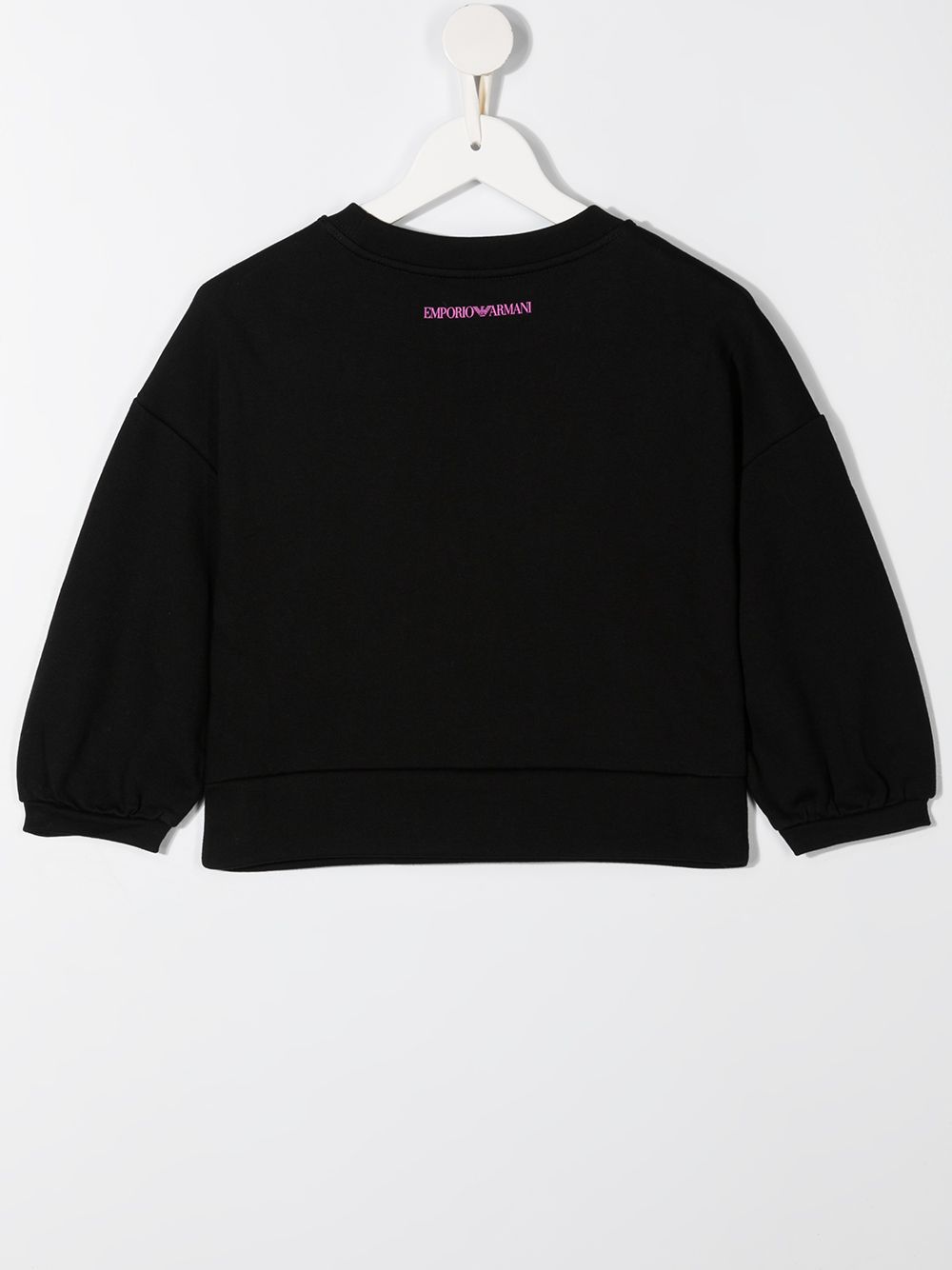 Shop Emporio Armani Sequin Logo Sweatshirt In Black