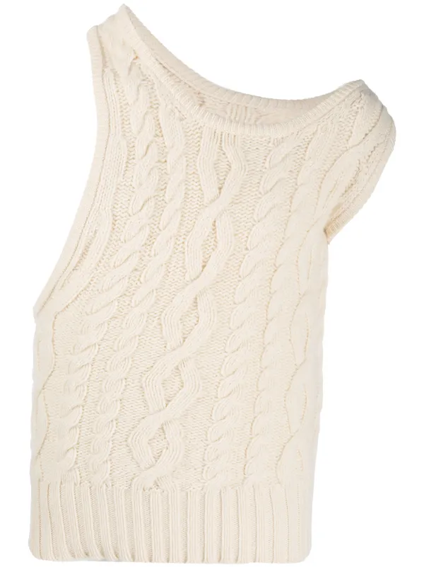 cable knit off shoulder sweater