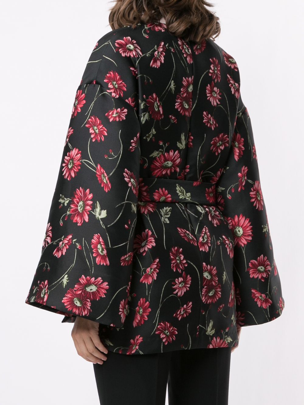 фото Adam lippes жаккардовый пиджак-кимоно с цветочным узором