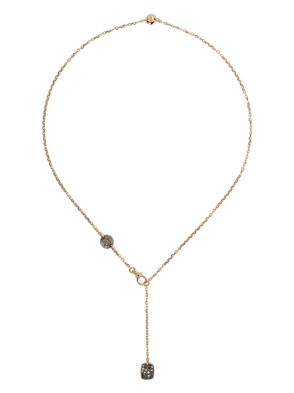 фото Pomellato 18kt rose gold sabbia diamond lariat necklace