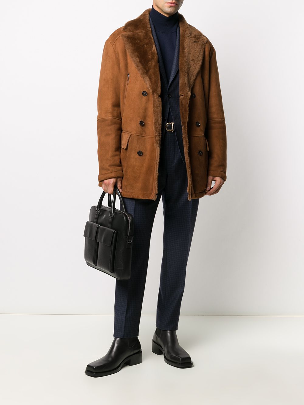 фото Desa 1972 double-breasted sheepskin coat