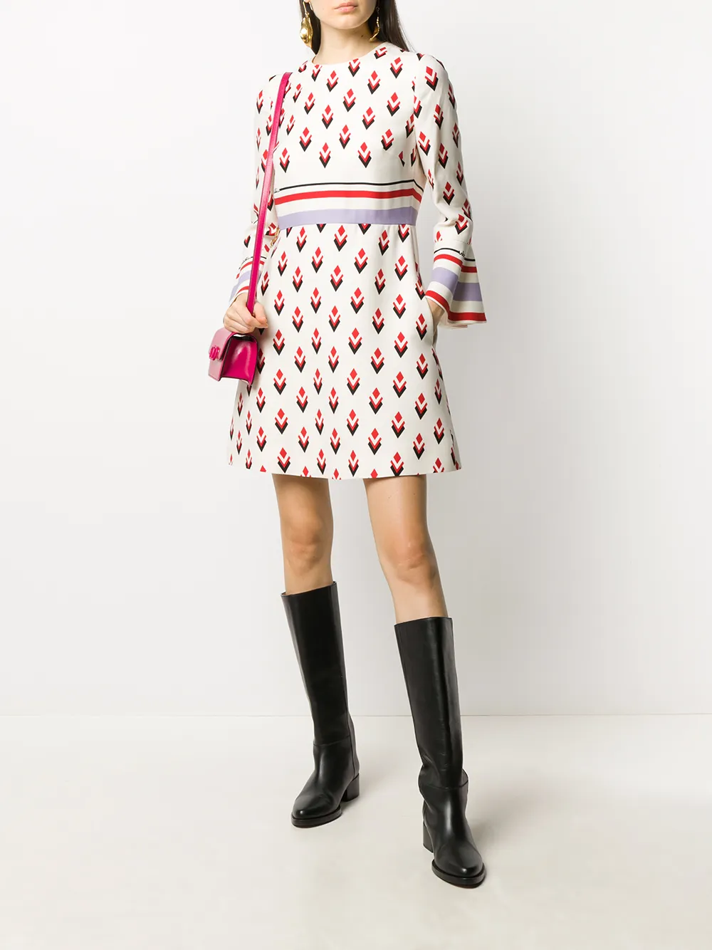 Valentino Garavani Jurk met geometrische print - Beige