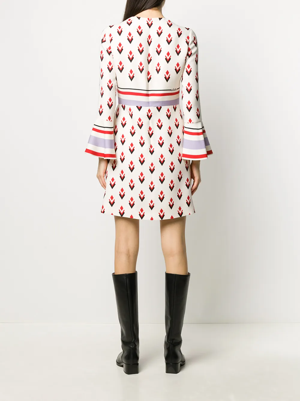 Valentino Garavani Jurk met geometrische print Beige