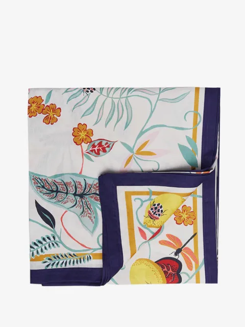 La DoubleJ floral-print linen tablecloth