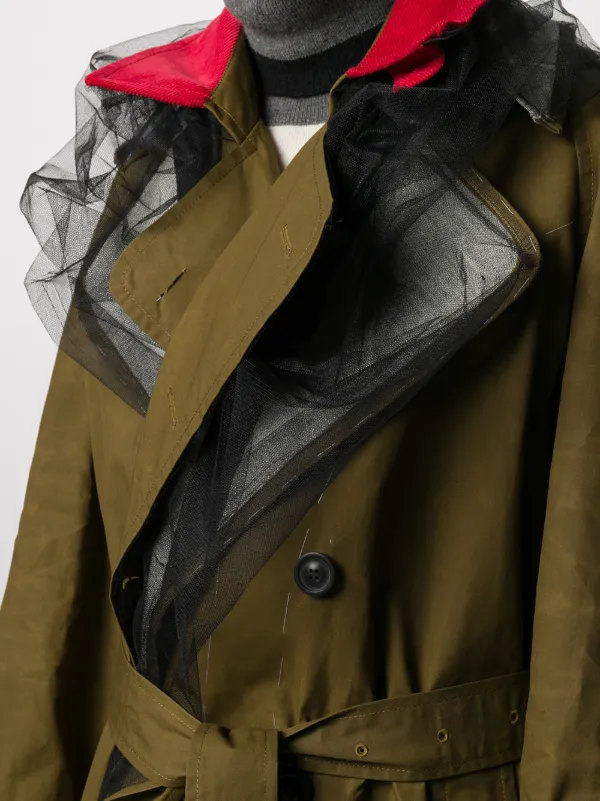Maison Margiela tulle-detail Trench Coat - Farfetch