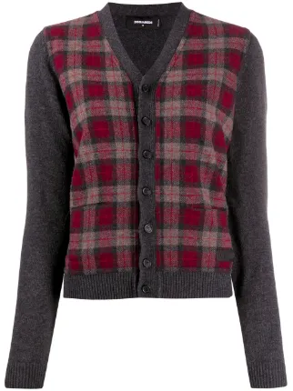 red check cardigan