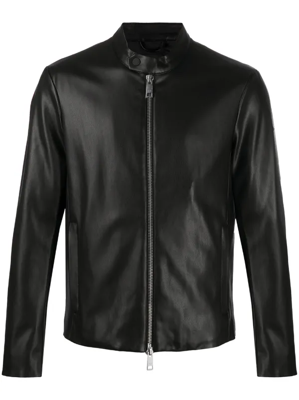 armani leather bomber jacket