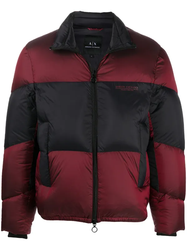 red armani puffer jacket