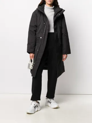 unisex hooded mid-length parka展示图