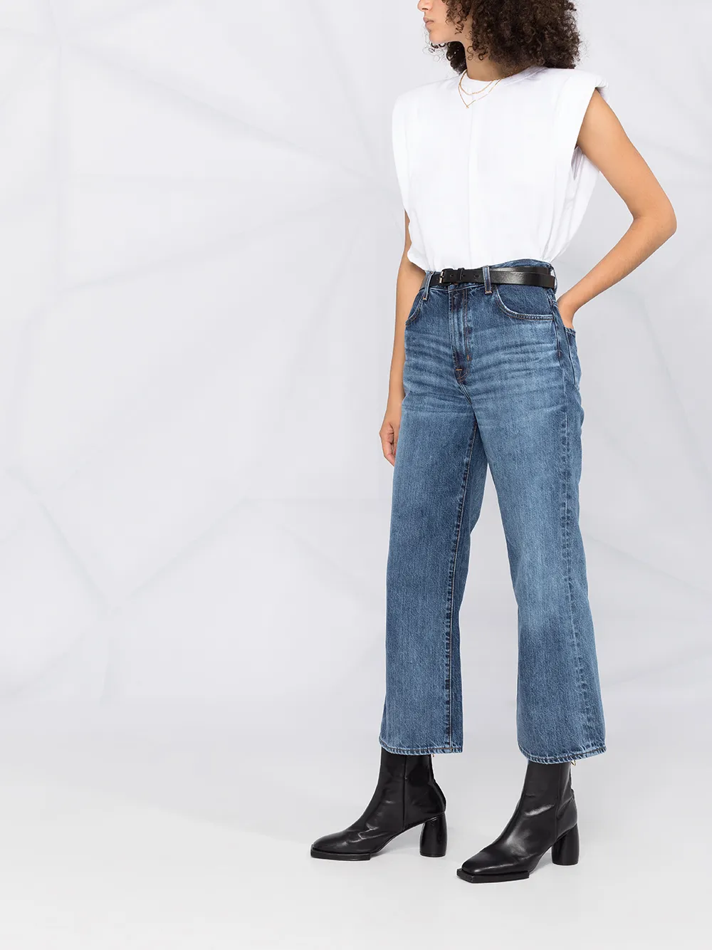 фото J brand cropped wide-leg jeans