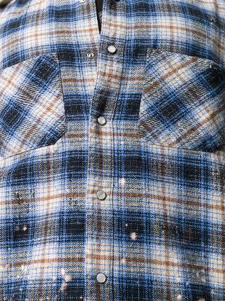 frayed detail checked shirt展示图