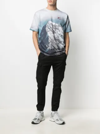 mountain-print T-shirt展示图