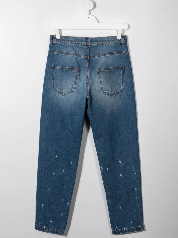 balmain paint jeans
