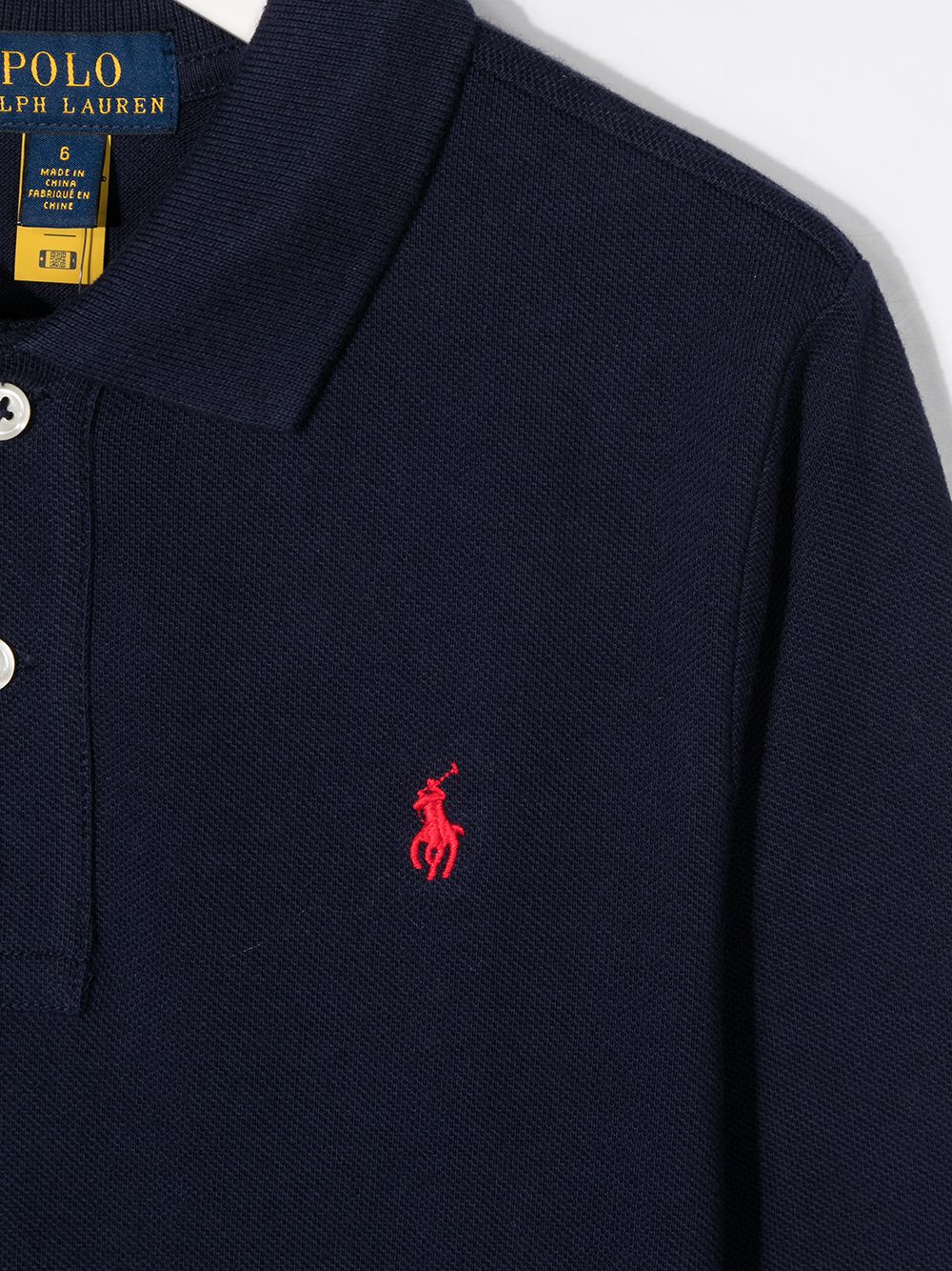 фото Ralph lauren kids рубашка поло с длинными рукавами и вышитым логотипом