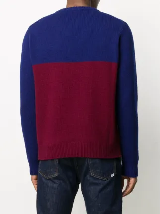 Colour-block Fox Head knitted jumper展示图