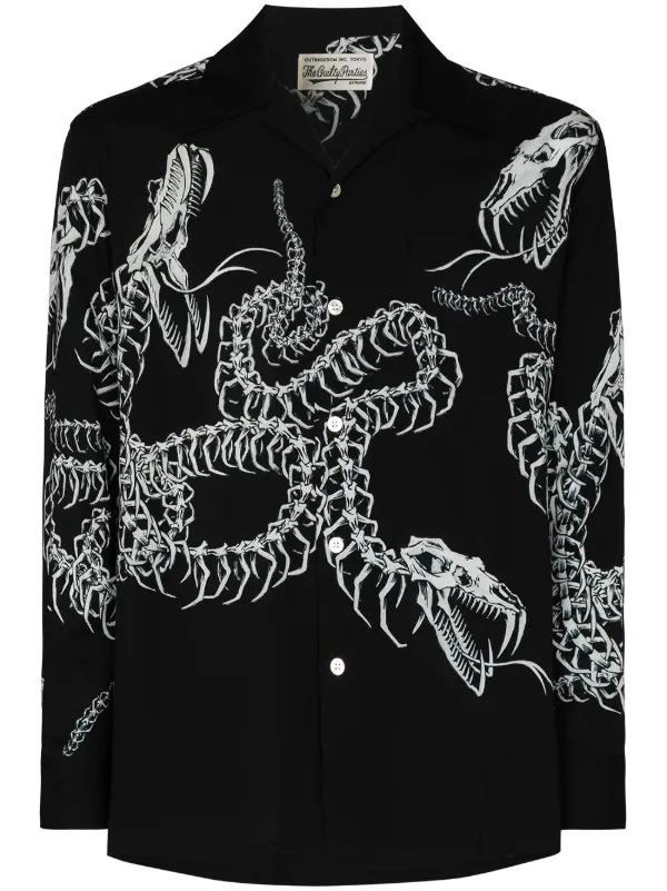 wacko maria paisley knit polo shirt