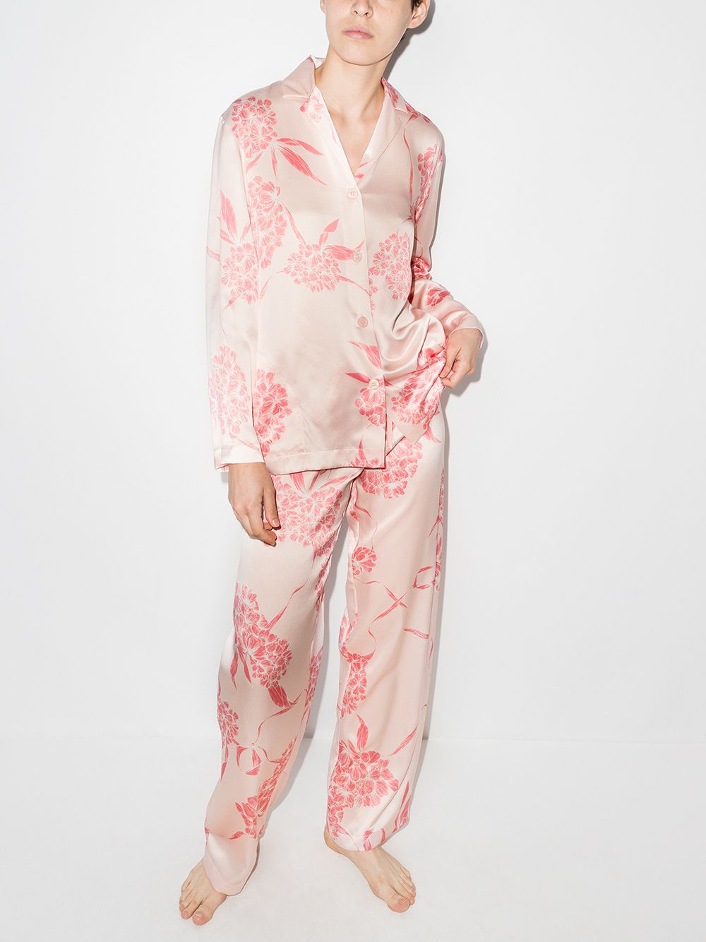 Shop La Perla Floral Pattern Pyjamas In Pink