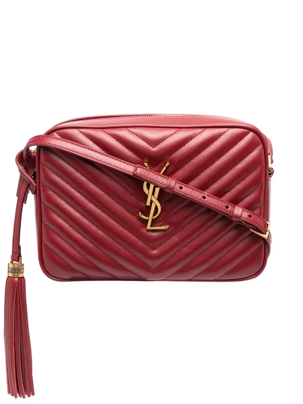 ysl burgundy camera bolsa