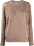 Peserico panelled knit crewneck jumper - Brown