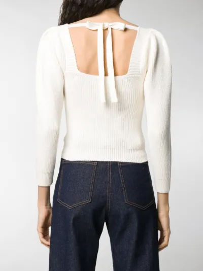 Self-Portrait lace-detail knit top 