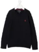 Image 1 of Ralph Lauren Kids logo-embroidered cable-knit jumper