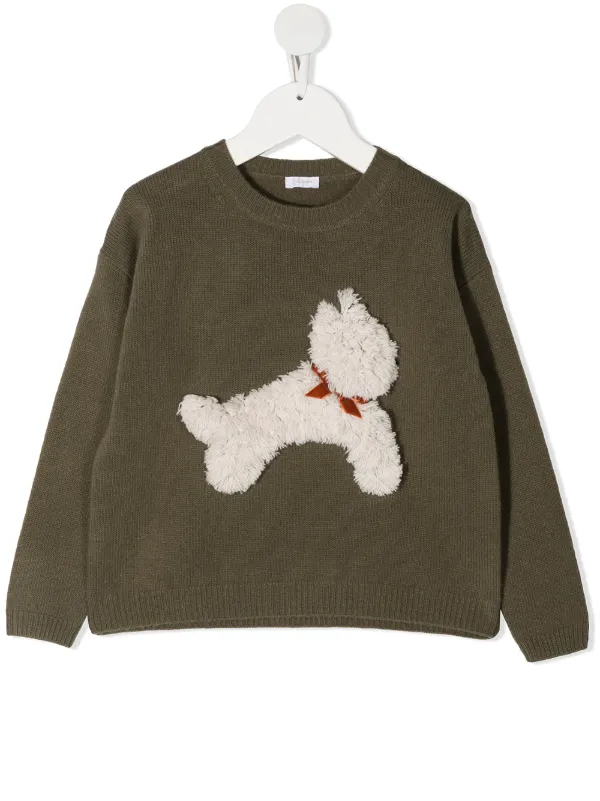 green dog jumper