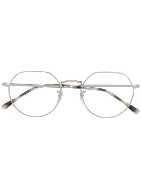 Ray-Ban clear-lens round-frame glasses