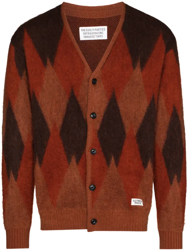 jacquard knit cardigan