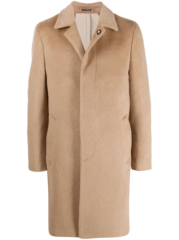 tan midi coat