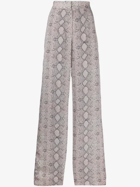 Rokh snakeskin print wide-leg trousers