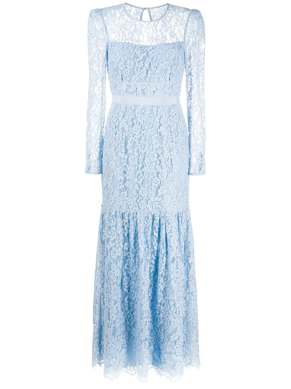 Shop blue Self-Portrait fine corded lace maxi dress with Express ...