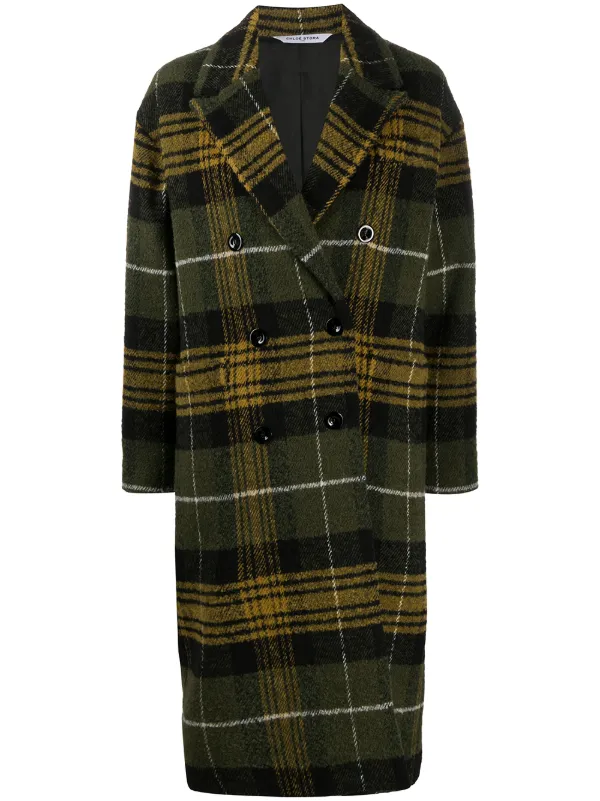 oversized checked coat
