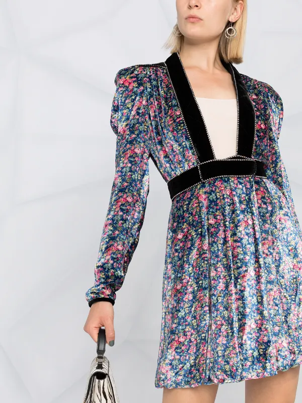 philosophy di lorenzo serafini floral mini dress Philosophy Di Lorenzo Serafini Floral Print Ruffled Mini Dress