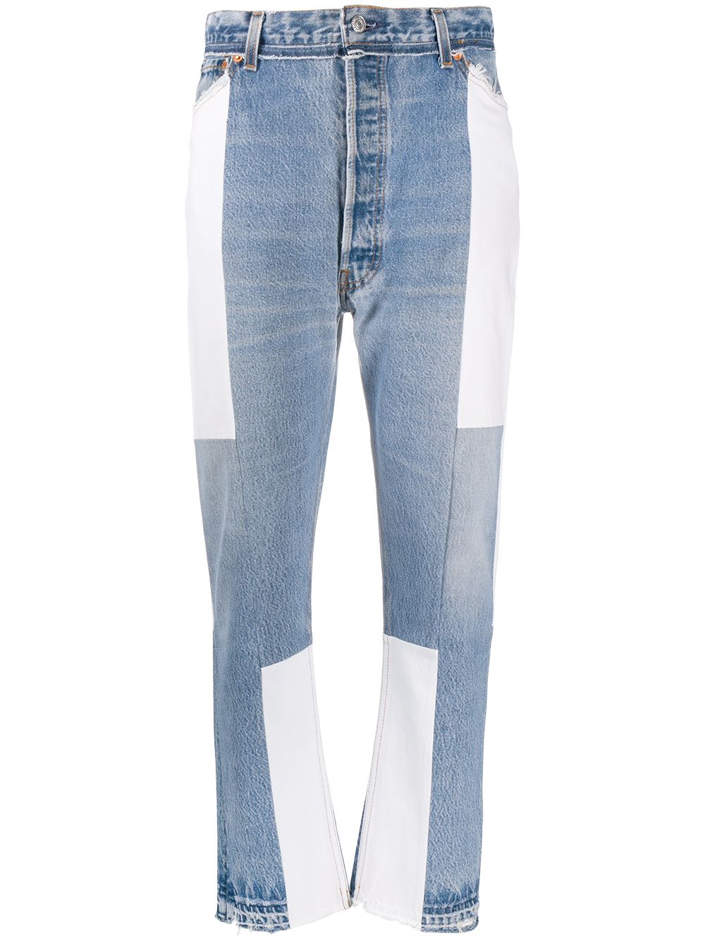 RE/DONE CROPPED PANELLED JEANS